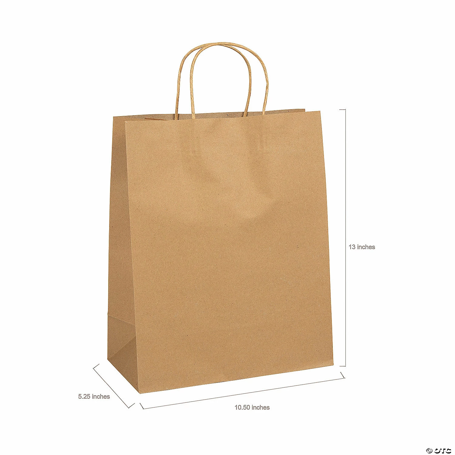 Promo β€οΈ 10 1/2" x 5 1/4" x 13" Large Brown Kraft Paper Gift Bags - 12 Pc. π - Image 2