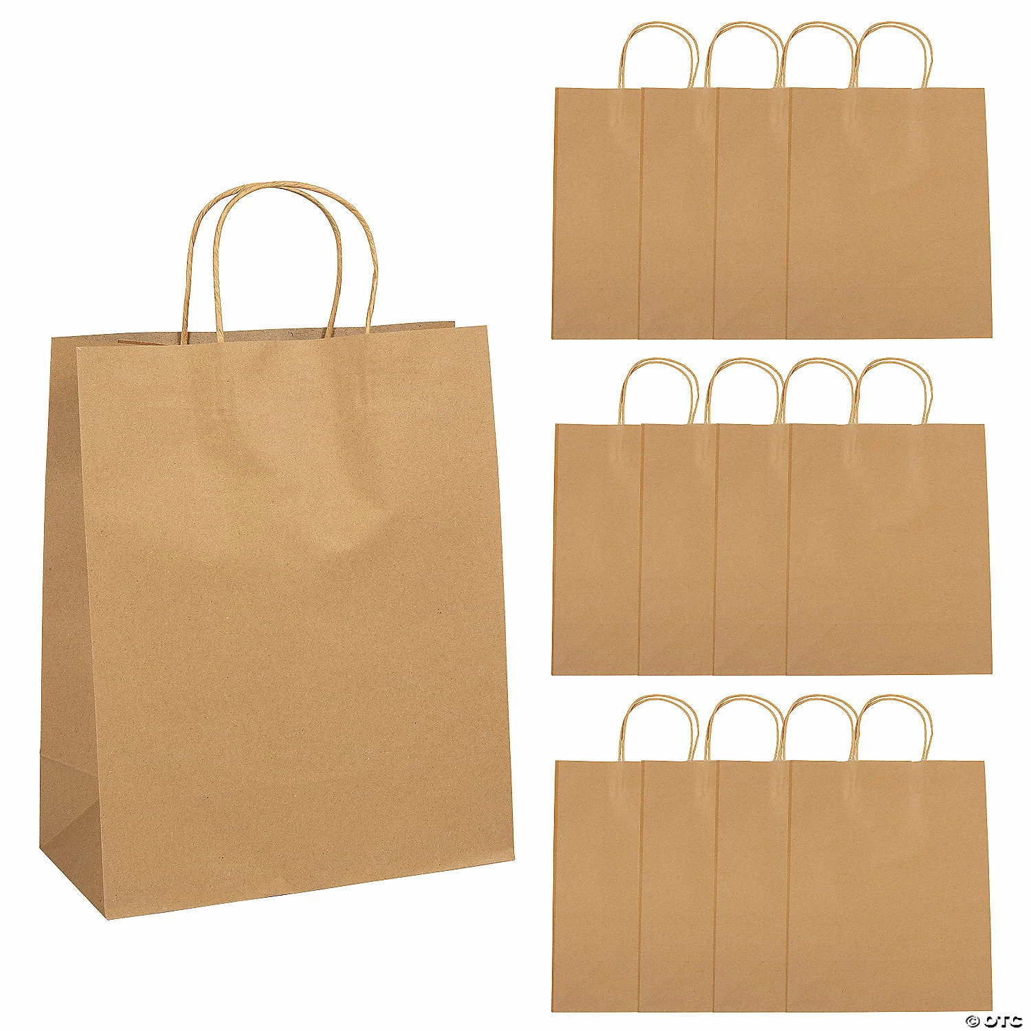 Promo β€οΈ 10 1/2" x 5 1/4" x 13" Large Brown Kraft Paper Gift Bags - 12 Pc. π