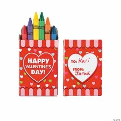 Promo 😀 6-Color Crayons with Valentine's Day Card Box for 24 🤩