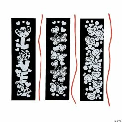 Deals ✔️ Color Your Own Fuzzy Valentine Bookmarks - 12 Pc. 😀