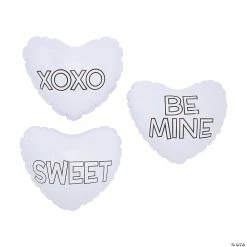 Budget 👏 Color Your Own Inflatable Valentine’s Day Hearts - 12 Pc. ✨