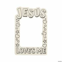Discount β€οΈ Color Your Own Jesus Loves Me Picture Frame Magnets - 12 Pc. π