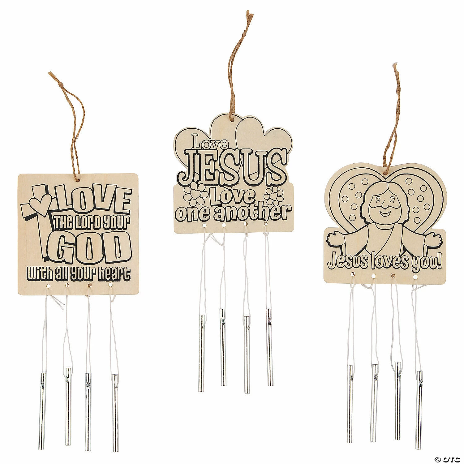 Best Pirce π Color Your Own Jesus Loves You Wind Chimes - 12 Pc. π - Image 2