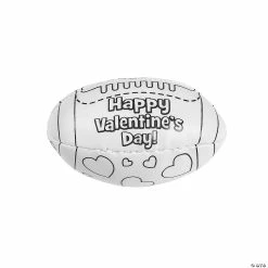 Discount 🛒 Color Your Own Valentine Footballs - 12 Pc. 👍