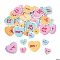 Buy ✨ Conversation Heart Self-Adhesive Shapes - 72 Pc. 🌟
