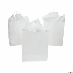 Cheap 👍 DIY Large White Gift Bags - 12 Pc. ✔️