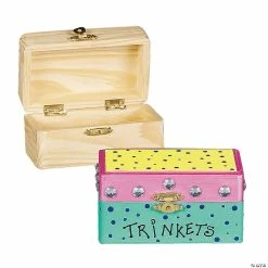 Budget ⭐ DIY Unfinished Wood Hinged Boxes - 12 Pc. 🔔