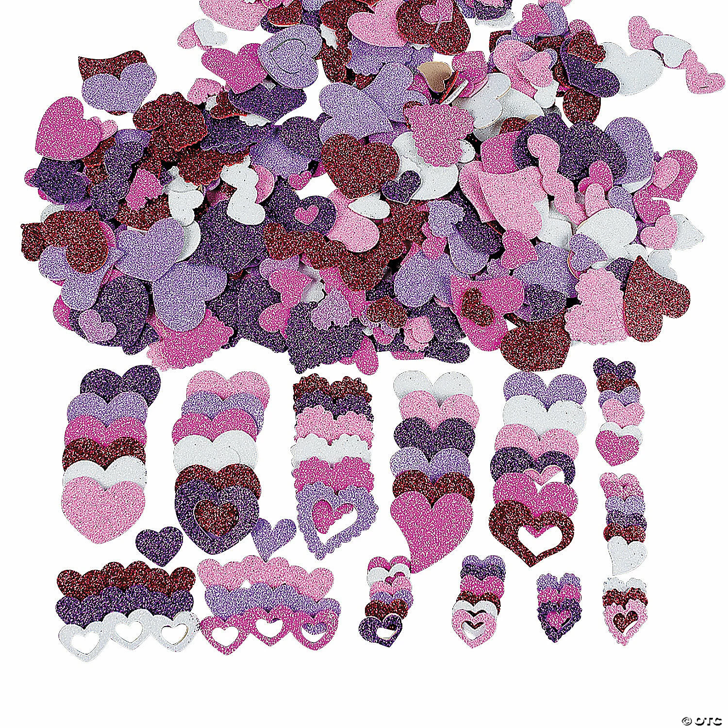 Outlet 𧨠Fabulous Foam Self-Adhesive Glitter Hearts - 500 Pc. π - Image 2
