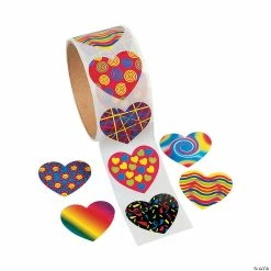 Promo 😉 Funky Heart Sticker Roll - 100 Pc. 🛒