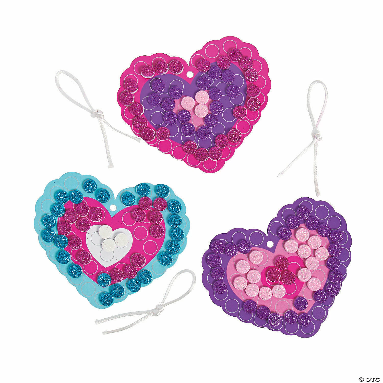 Discount ✨ Glitter Mosaic Heart Ornament Craft Kit - Makes 12 🎁 - Image 2