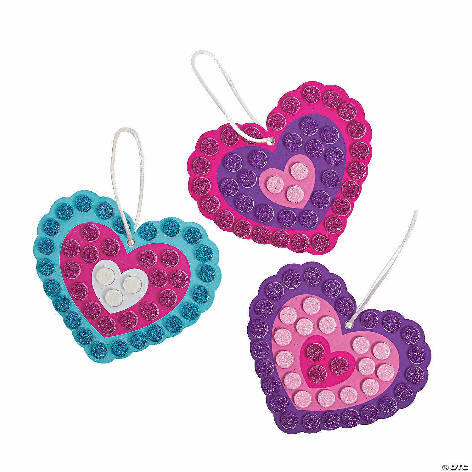 Discount ✨ Glitter Mosaic Heart Ornament Craft Kit - Makes 12 🎁