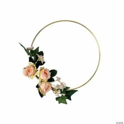 Outlet โจ Gold Hoop Decoration with Peach Floral Accents ๐