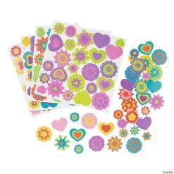 Flash Sale 😀 Hearts & Flowers Self-Adhesive Shapes - 500 Pc. 😀