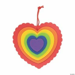 Outlet ๐ Layered Rainbow Heart Ornament Craft Kit - Makes 12 ๐