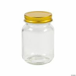 Budget 🤩 Mini Mason Favor Jars with Gold Lid – 12 Pc. ✔️
