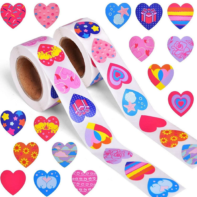 Cheapest π PopFun Heart Stickers for Valentines Day 1000 pcsΒΒ π