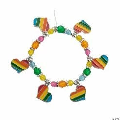 Promo π Rainbow Colors Beaded Charm Bracelet Craft Kit - Makes 12 π