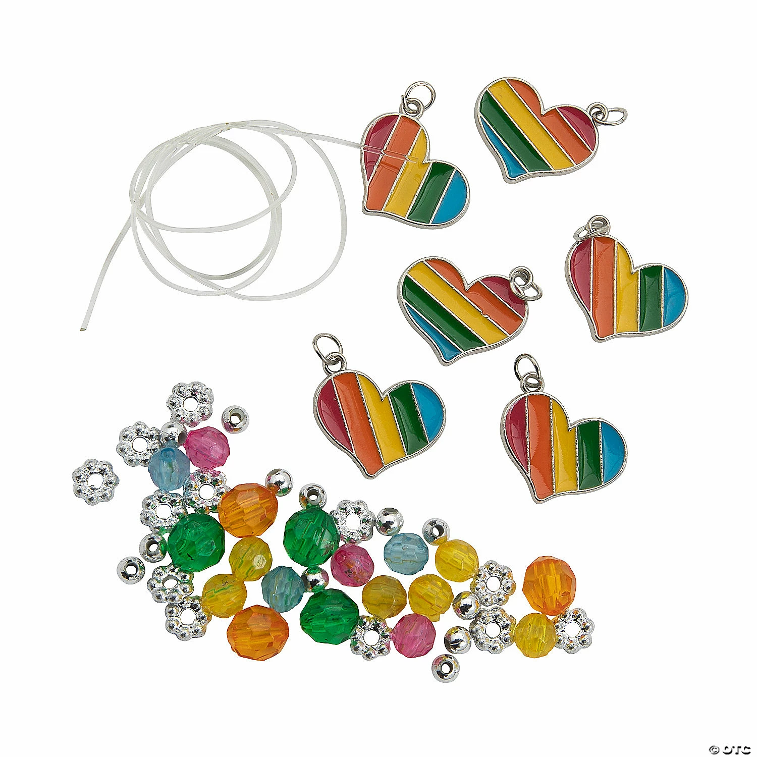 Promo π Rainbow Colors Beaded Charm Bracelet Craft Kit - Makes 12 π - Image 2