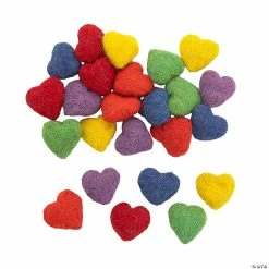 Coupon 🥰 Rainbow Wool Felt Hearts - 24 Pc. 🎁