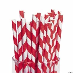 Hot Sale 👏 Striped Paper Straws - 24 Pc. 😀