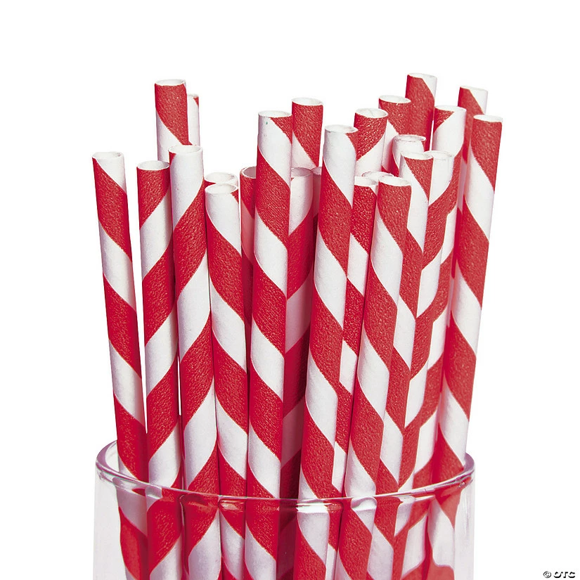 Hot Sale π Striped Paper Straws - 24 Pc. π