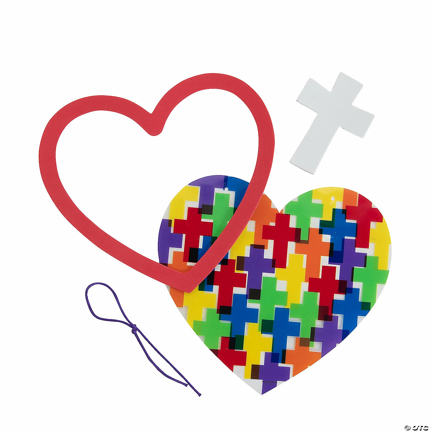 Discount π₯ Religious Heart with Crosses Sign Craft Kit β Makes 12 βοΈ - Image 2