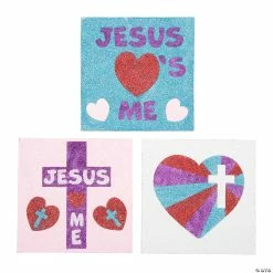 Cheapest ❤️ Religious Valentine Glitter Art Pictures - Makes 12 👍