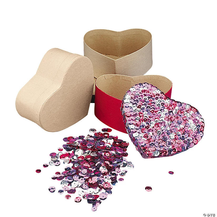 Outlet π₯° Sequin Hearts Box Craft Kits - Makes 12 π―