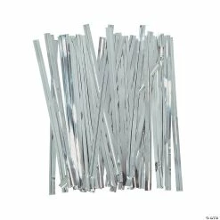 New ❤️ Silver Metallic Twist Ties - 600 Pc. 🔥