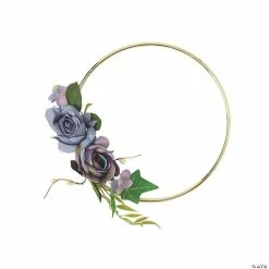 Best Pirce ✔️ Small Gold Hoop Decoration with Purple Floral Accents ❤️