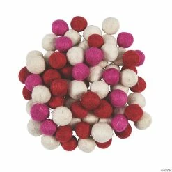 New 😀 Valentine Wool Felt Pom-Poms - 120 Pc. 👏