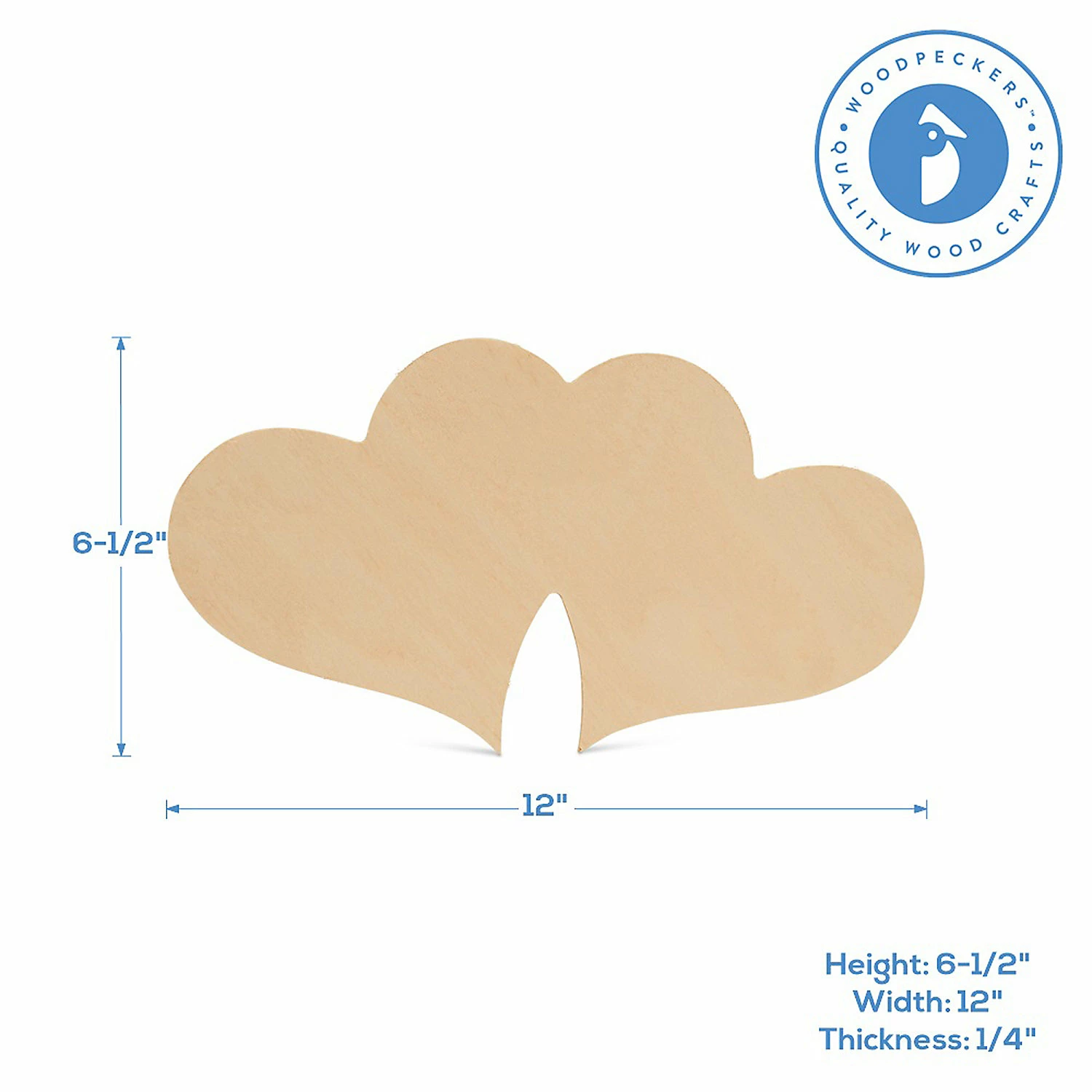 Coupon π Woodpeckers Crafts, DIY Unfinished Wood 12" Double Heart Cutout, Pack of 6 π - Image 3