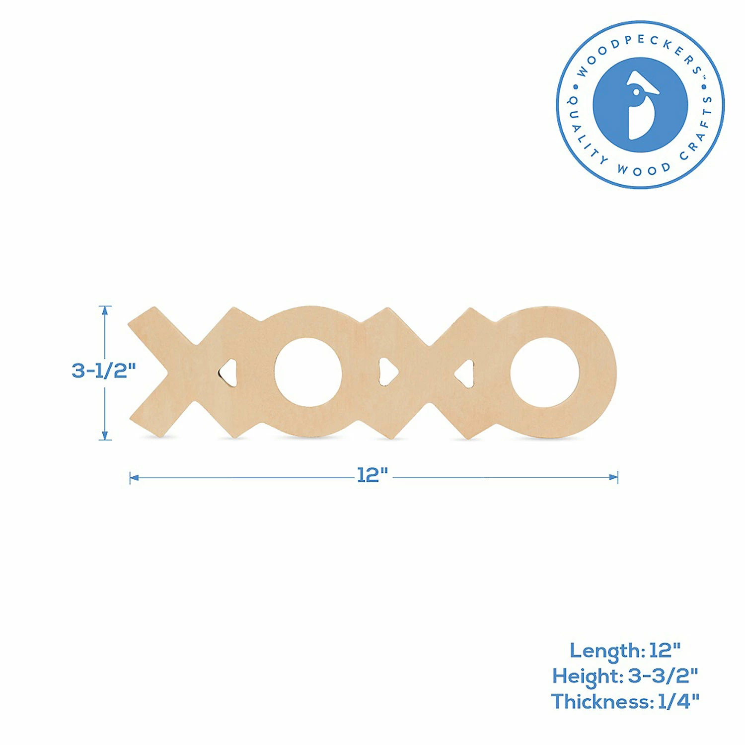 Outlet ⭐ Woodpeckers Crafts, DIY Unfinished Wood 12" XOXO Cutout, Pack of 12 😍 - Image 3