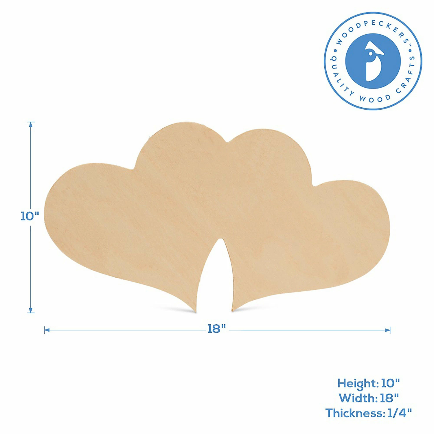 Best Pirce π Woodpeckers Crafts, DIY Unfinished Wood 18" Double Heart Cutout, Pack of 6 β - Image 3