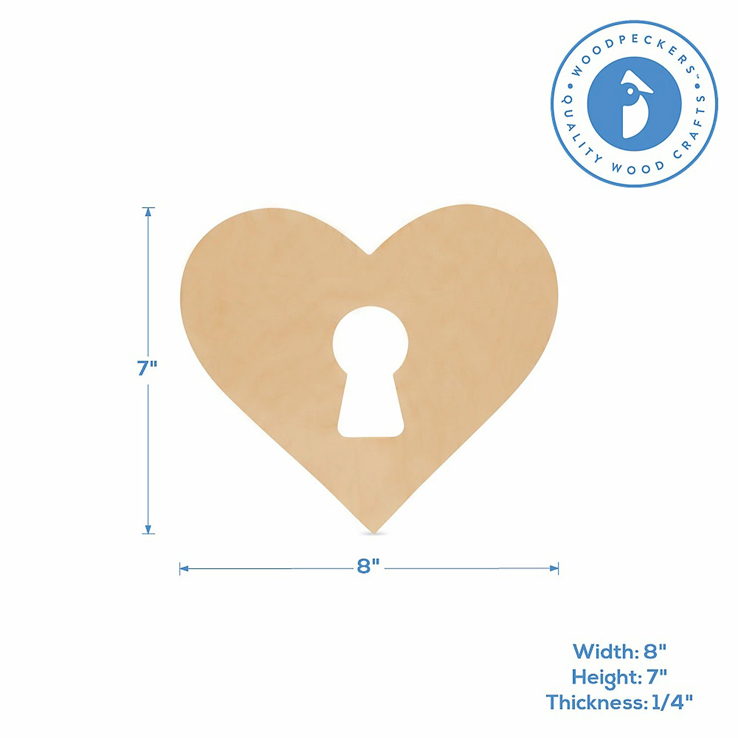 Brand new 🛒 Woodpeckers Crafts, DIY Unfinished Wood 8" Heart with Keyhole Cutout, Pack of 6 💯 - Image 3