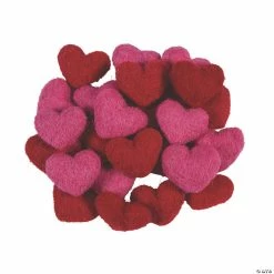 Hot Sale 👏 Wool Felt Valentine Hearts - 24 Pc. 😀
